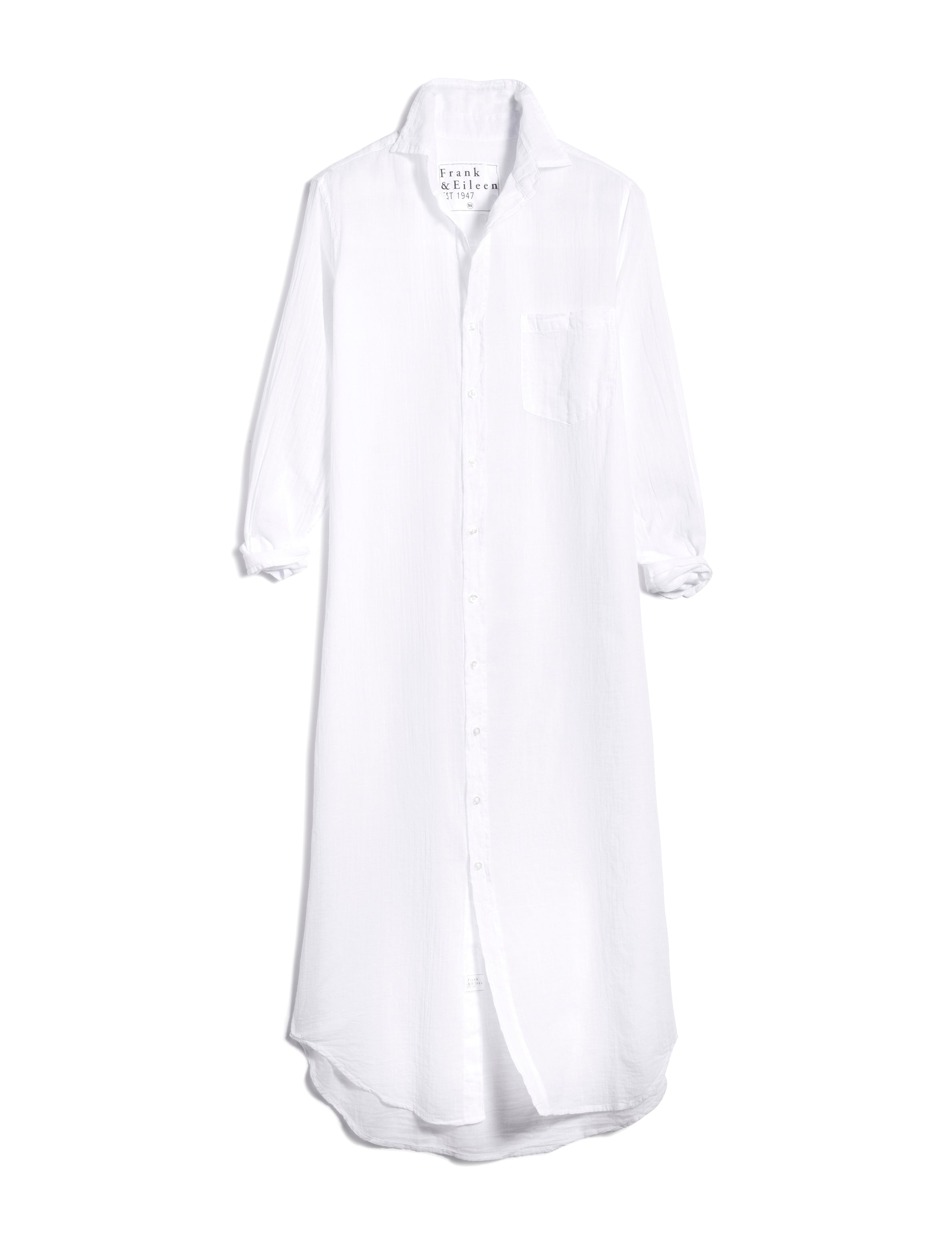 Frank & Eileen - Rory Woven Long Dress in White Organic Voile