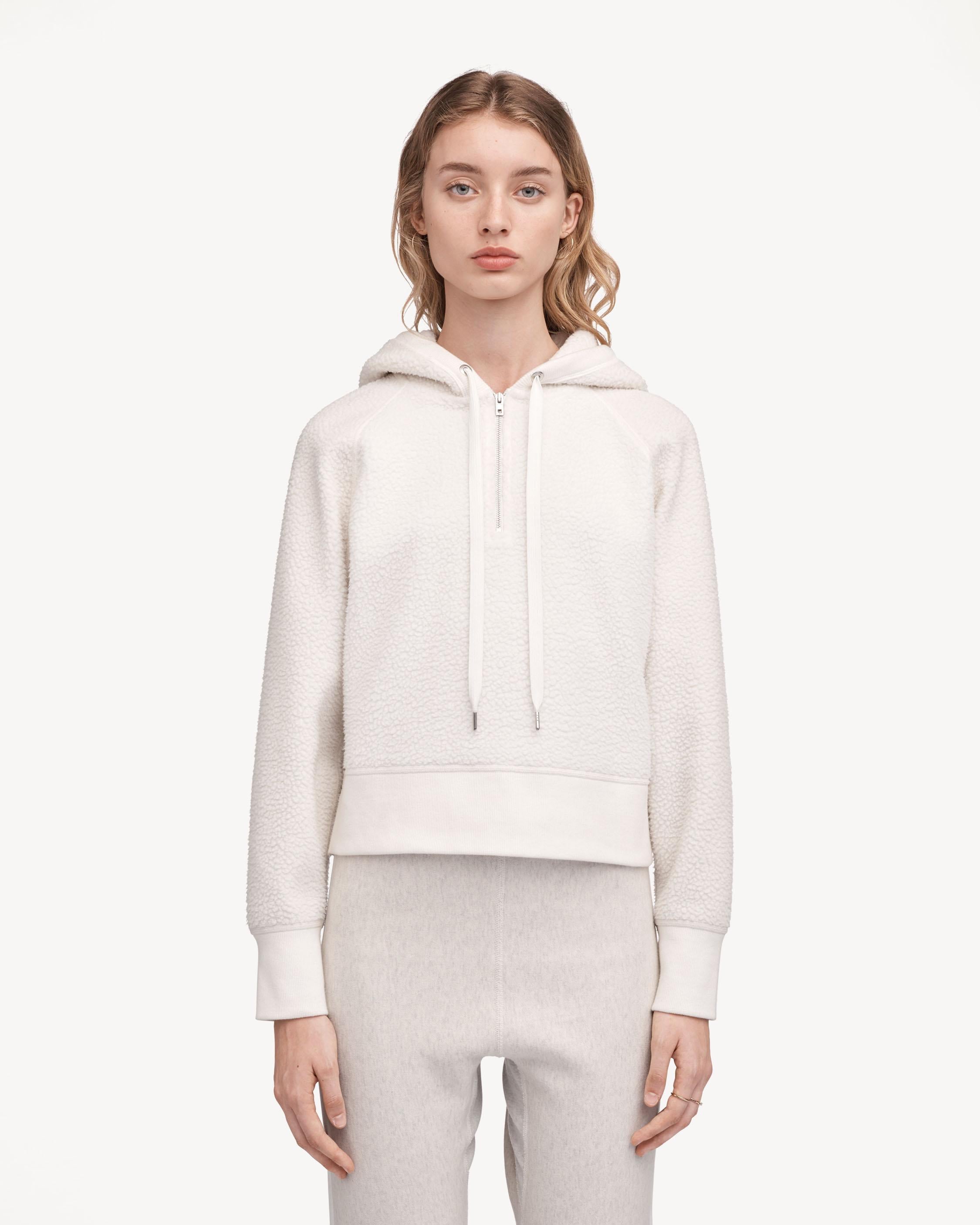 Rag Bone Sherpa Fleece Hoodie Eggshell Blond Genius