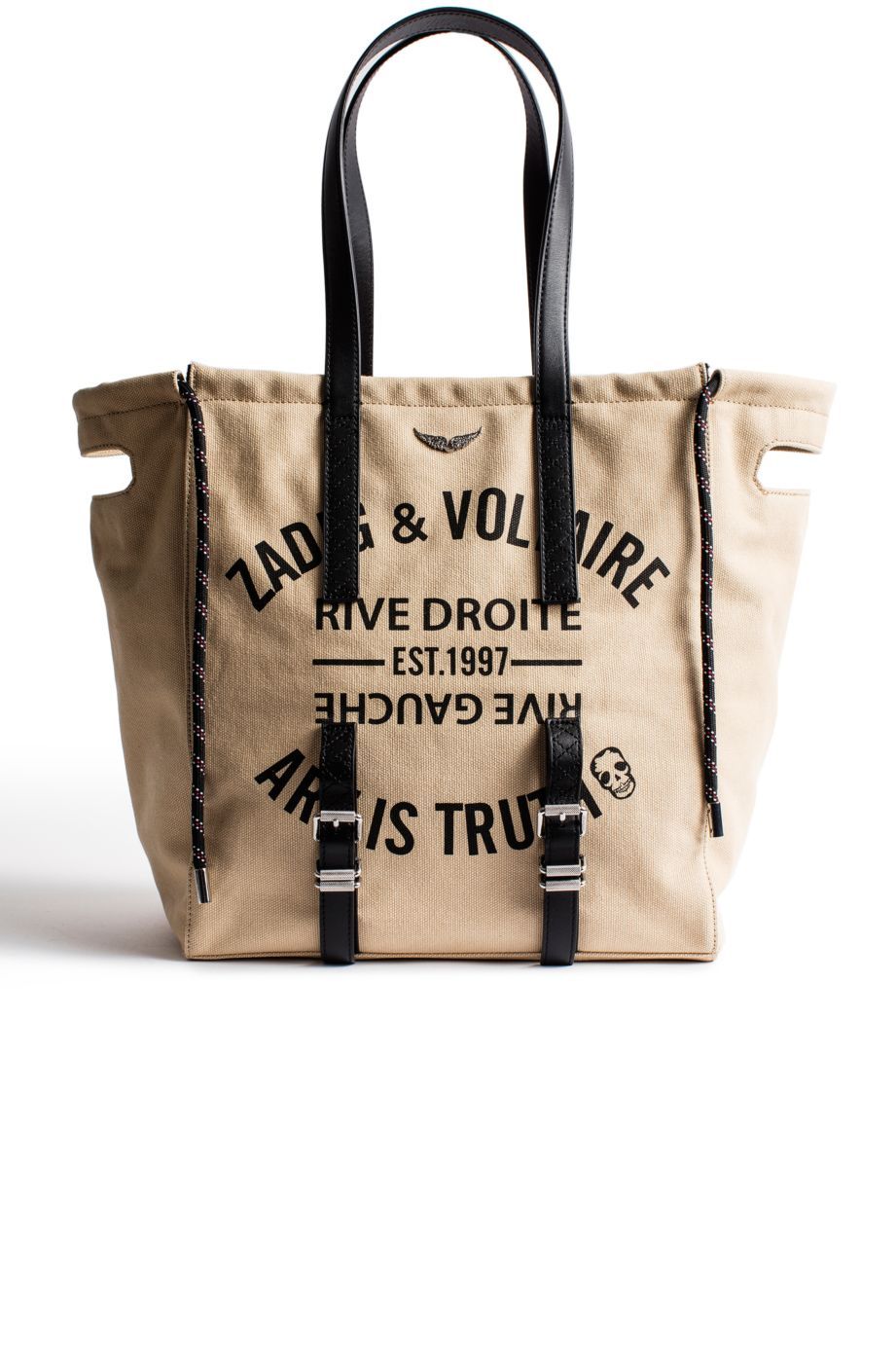 Zadig & Voltaire Logo-print Canvas Tote Bag In Neutrals