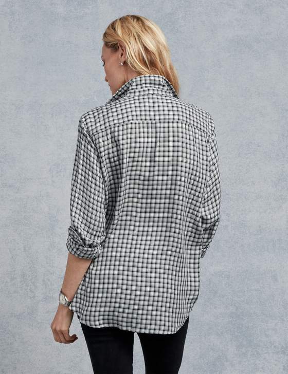 Frank cheapest & Eileen BARRY Black & White Check Plaid Button Up Shirt sz L