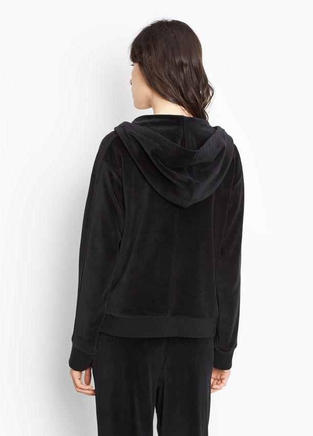 Black velvet discount zip up hoodie