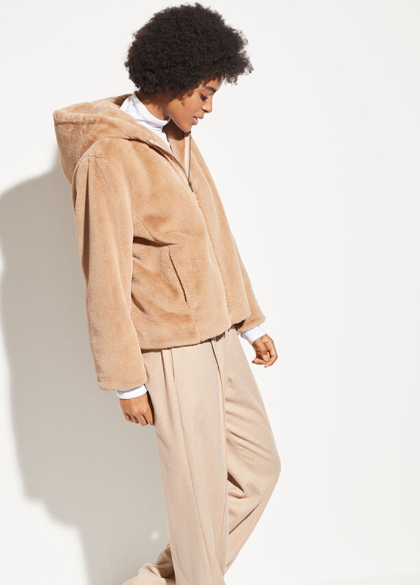 VINCE - Plush Hoodie in Sand Dollar