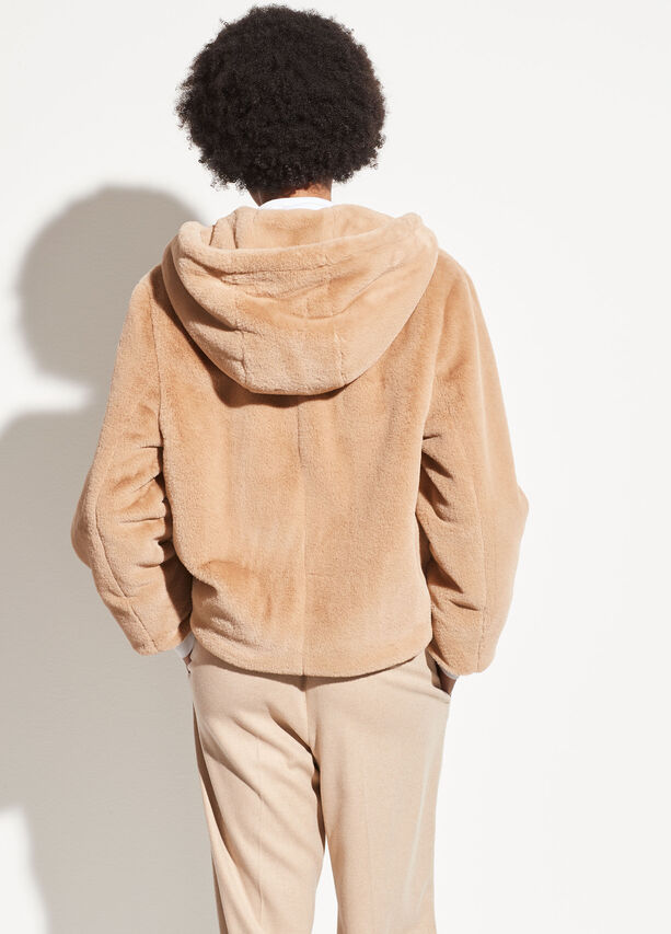 VINCE - Plush Hoodie in Sand Dollar