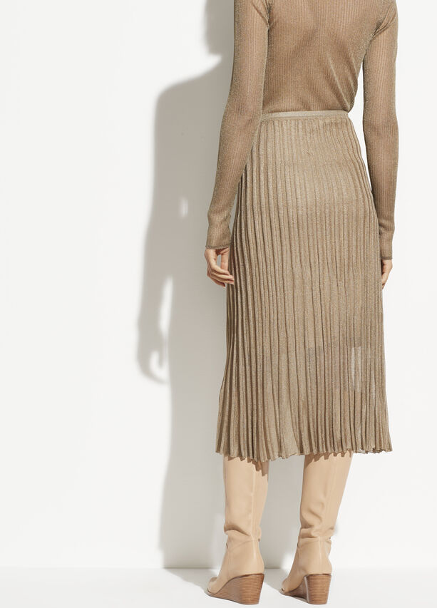 Bronze pleated skirt knee length best sale