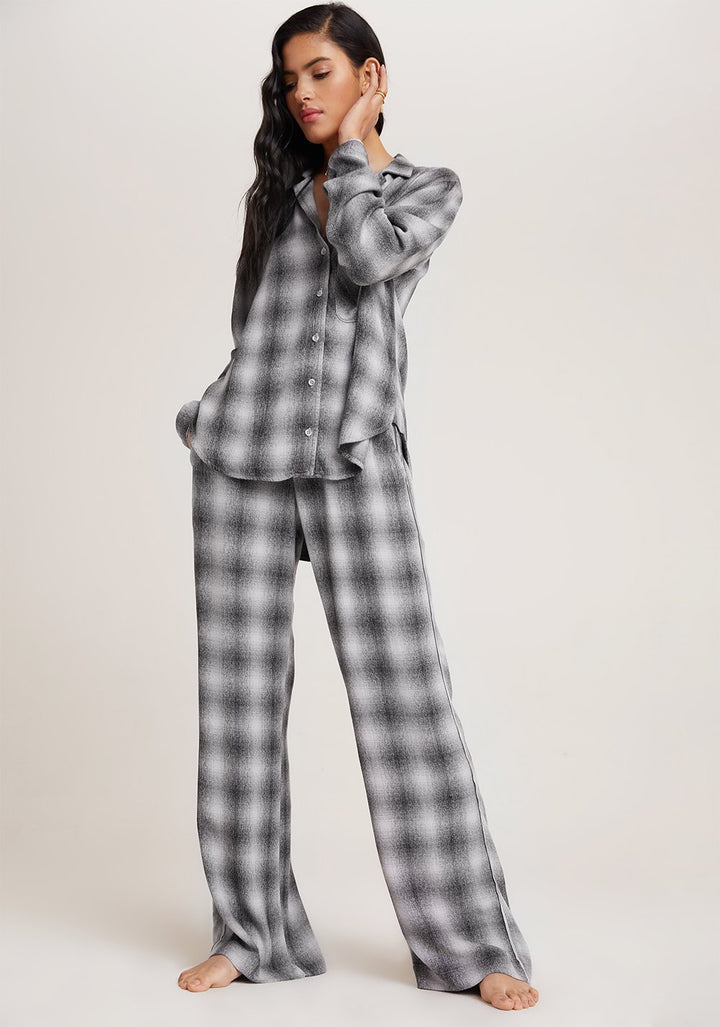 Bella Dahl - Sleep Shirt + Wide Leg Pant Set in White