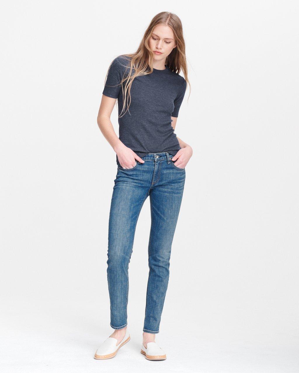 Rag & Bone - The Rib Slim Tee in Heather Navy