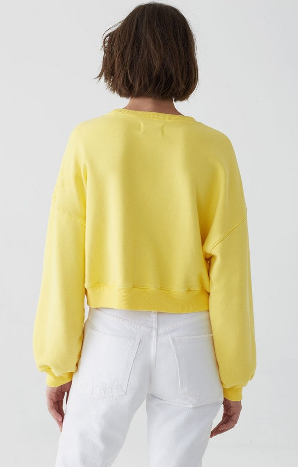 AGOLDE Balloon Sleeve Cropped Sweatshirt Citrus