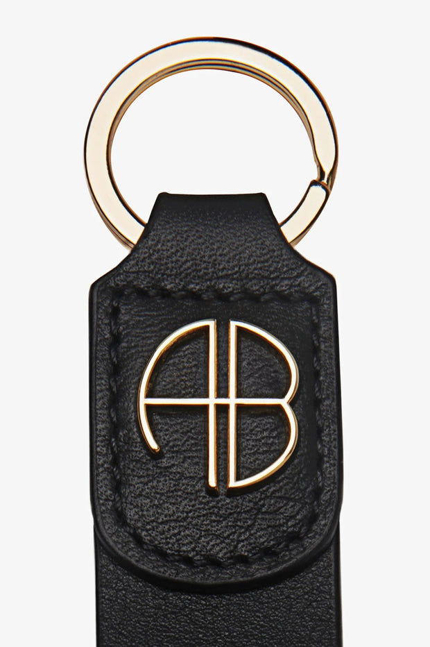 Balenciaga Logo Leather Keychain - Metallic Keychains