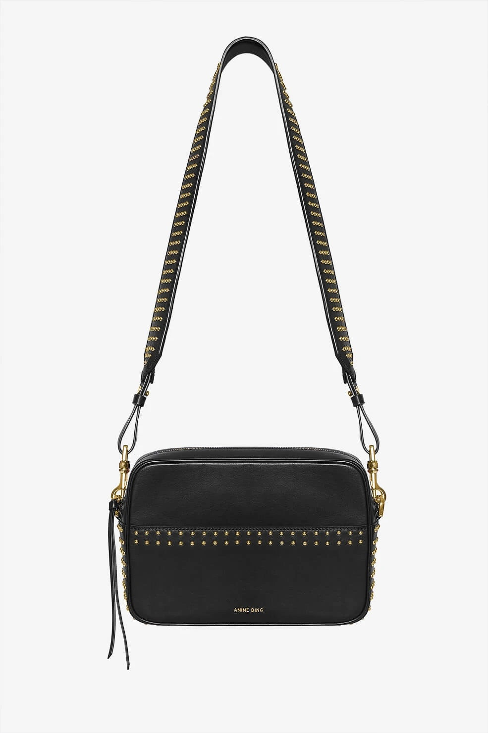 Anine Bing Mini Alice Perforated Bag - Black on Garmentory