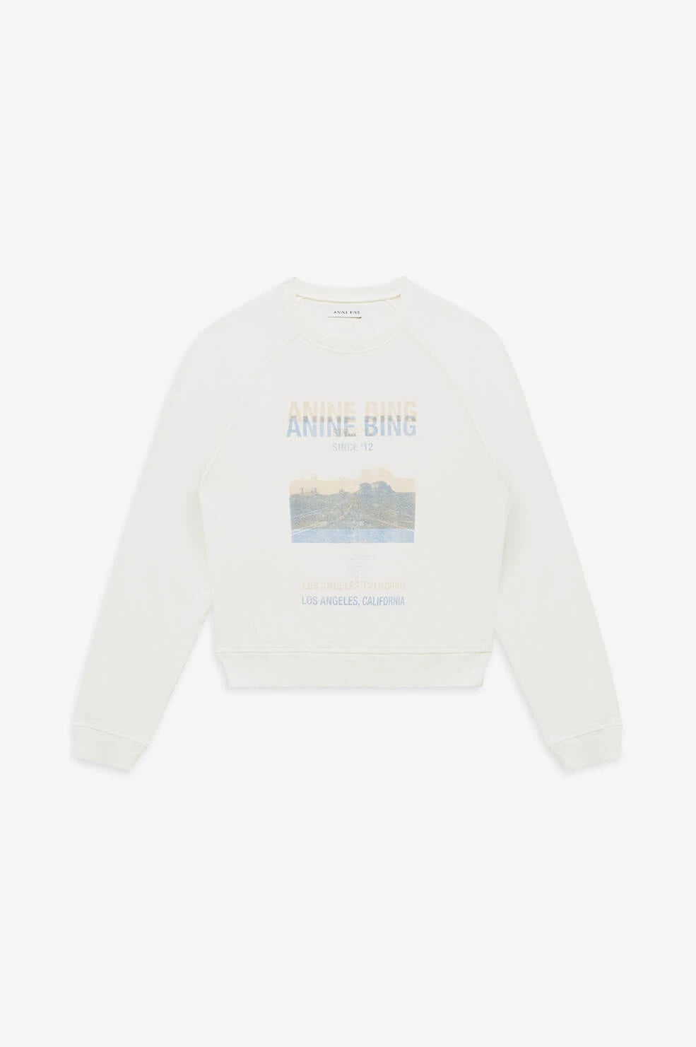 Anine Bing Arlo Sweatshirt Desert Road in White Blond Genius