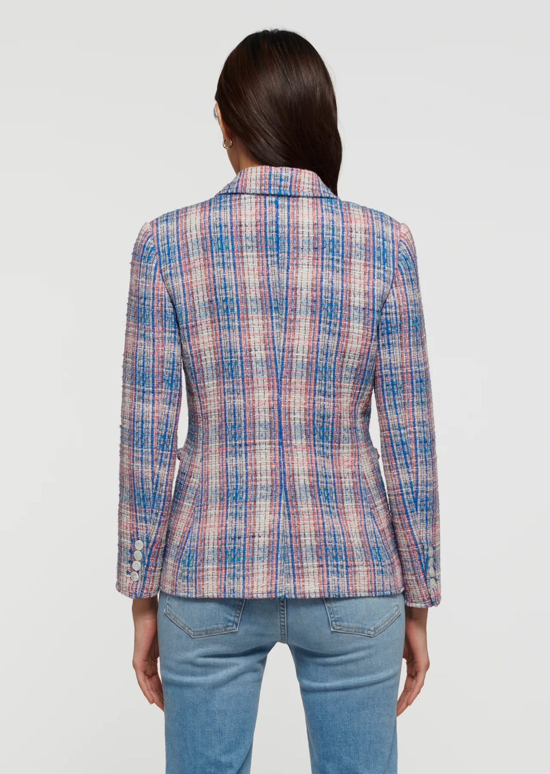 Derek Lam 10 Crosby - Assila Single Breasted Braid Trim Jacket In Blue Multi