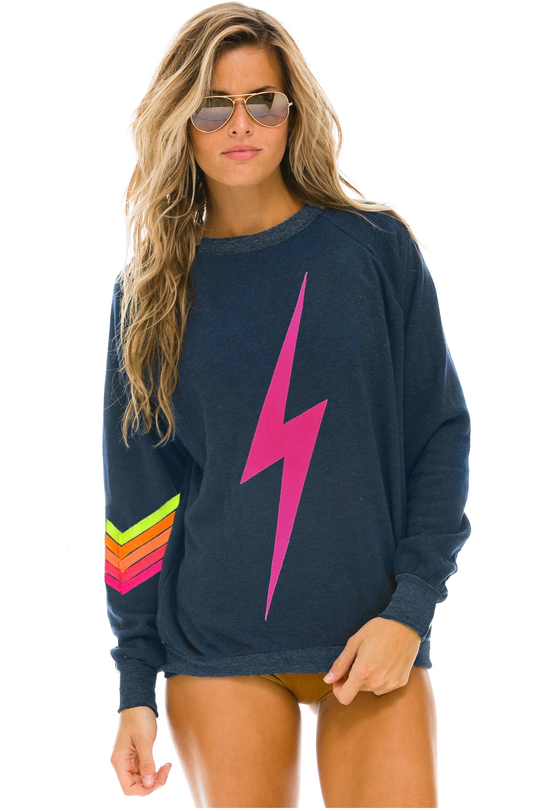 Aviator nation heather navy neon hot sale