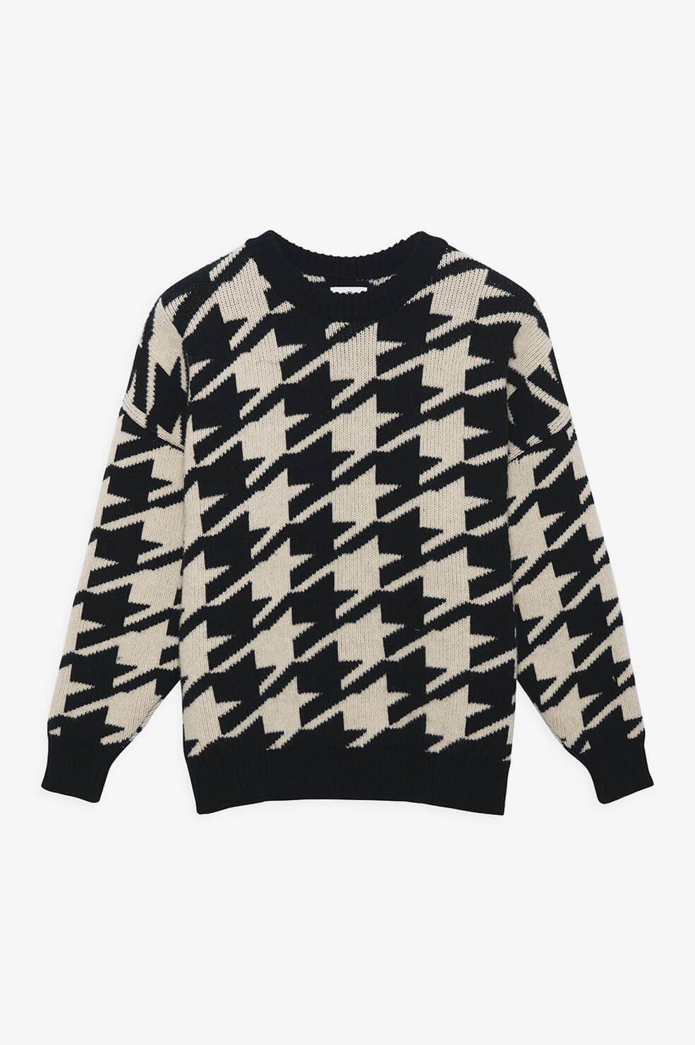 Anine Bing Cheyenne Sweater in Large Houndstooth