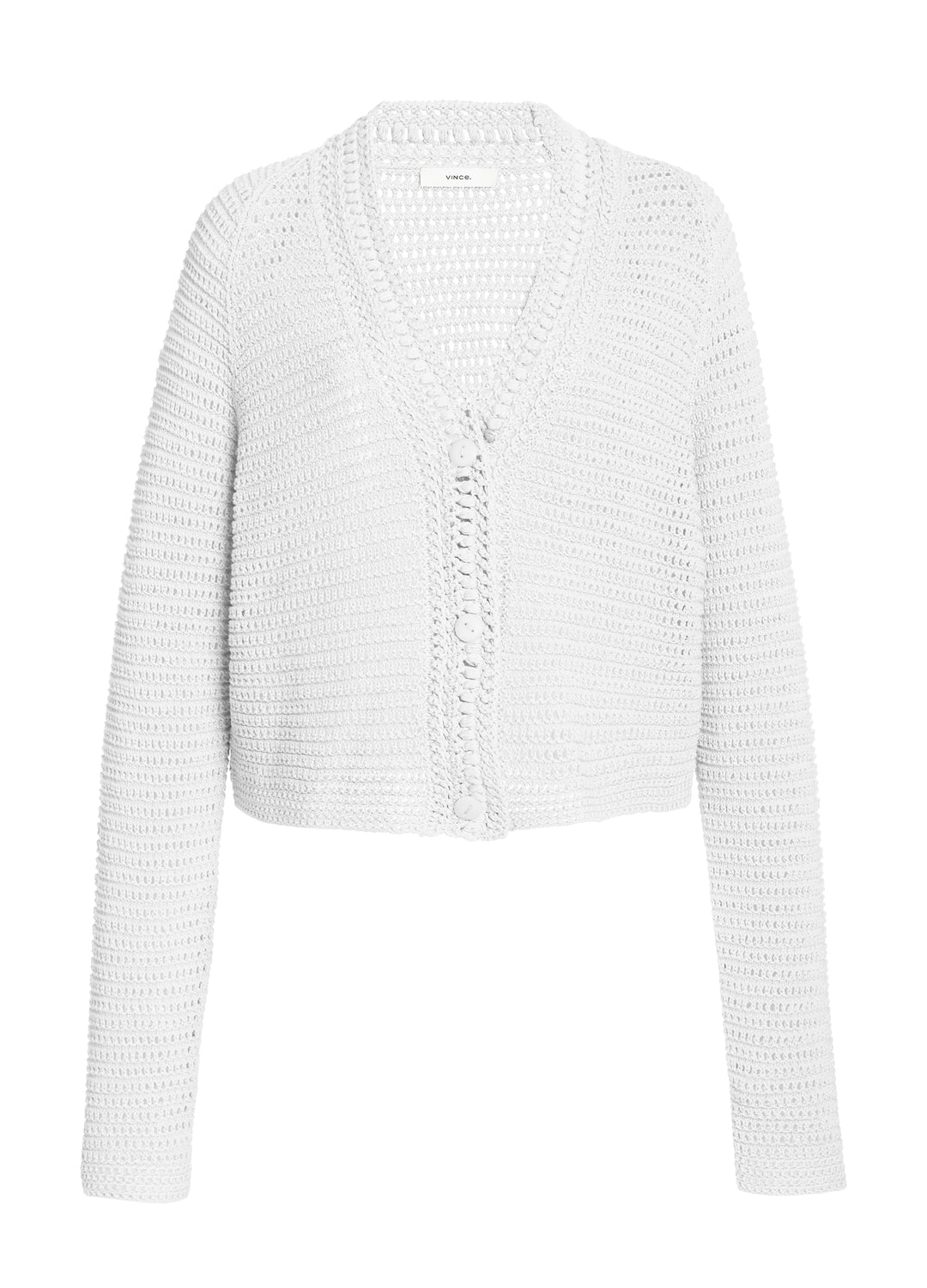 Vince - Crochet Cardigan in Optic White