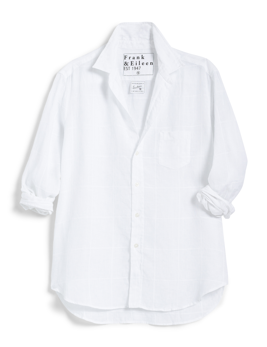 Frank & Eileen - Eileen Woven Button Up in White Textured Windowpane