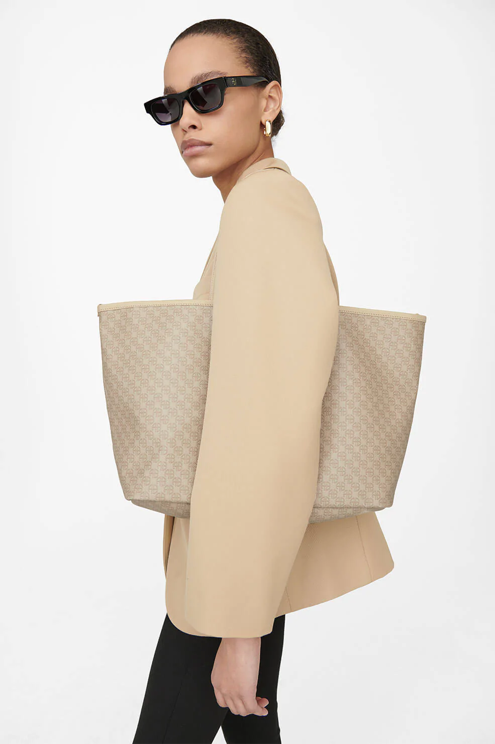 Anine Bing - Emma Tote in Beige Monogram