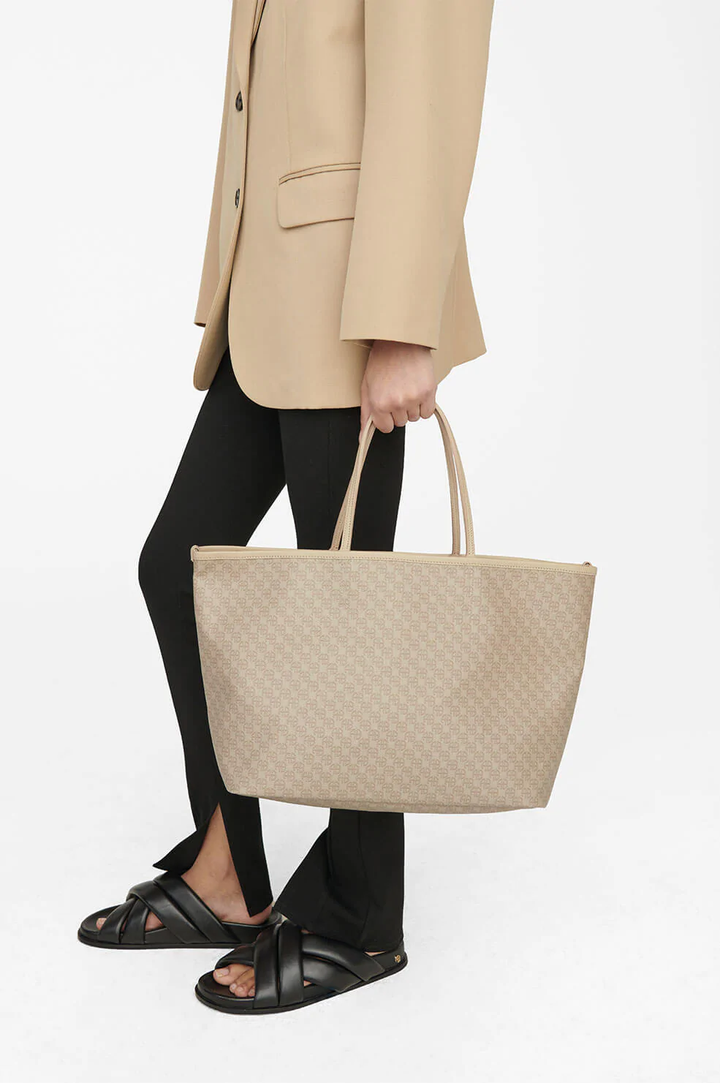 Anine Bing - Emma Tote in Beige Monogram