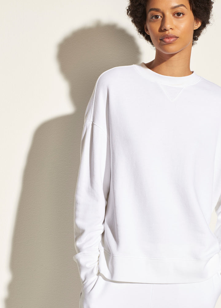 Vince - Essential Relaxed Pullover in Optic White