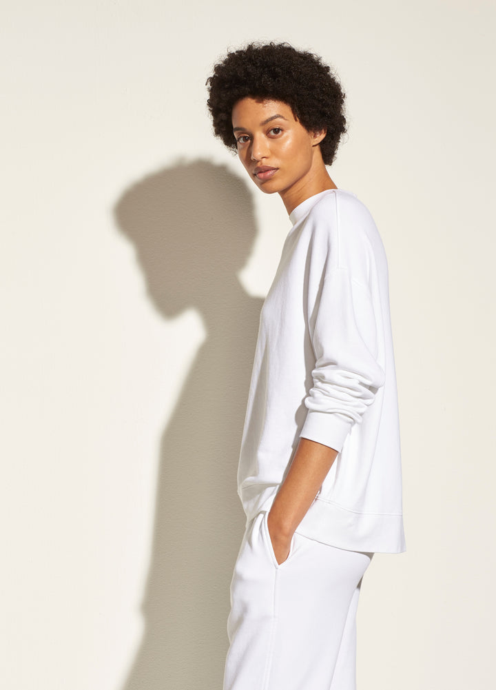 Vince - Essential Relaxed Pullover in Optic White