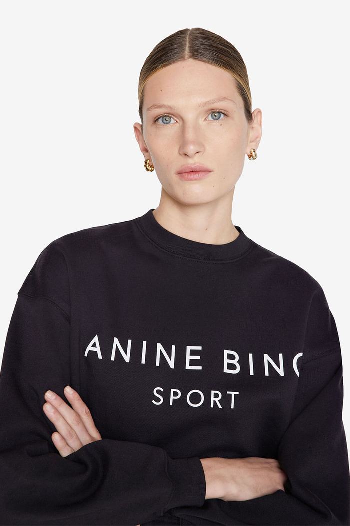 Anine Bing Evan Sweatshirt in Black Blond Genius