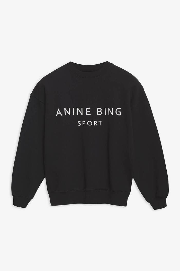 Anine Bing 2024 Black Sport Evan Sweatshirt Size XS S