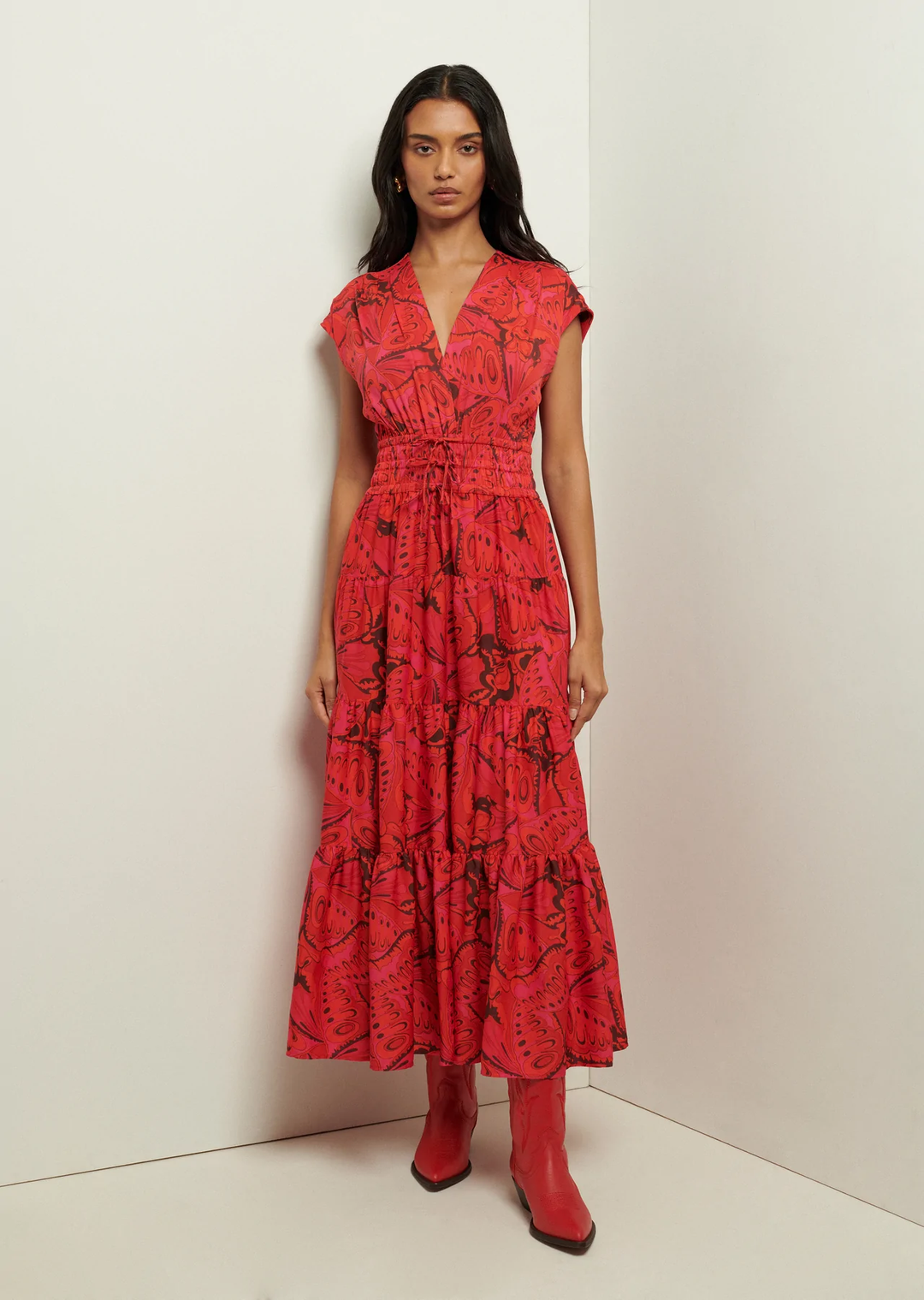 Derek Lam 10 Crosby - Fatima A-Line Dress In Red Multi