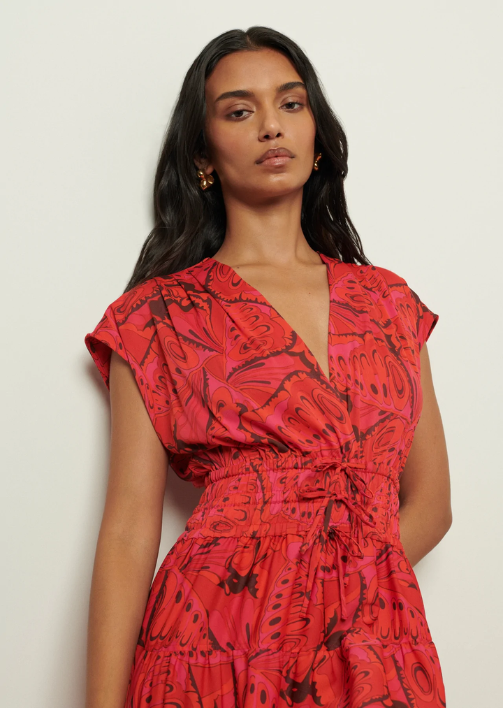 Derek Lam 10 Crosby - Fatima A-Line Dress In Red Multi