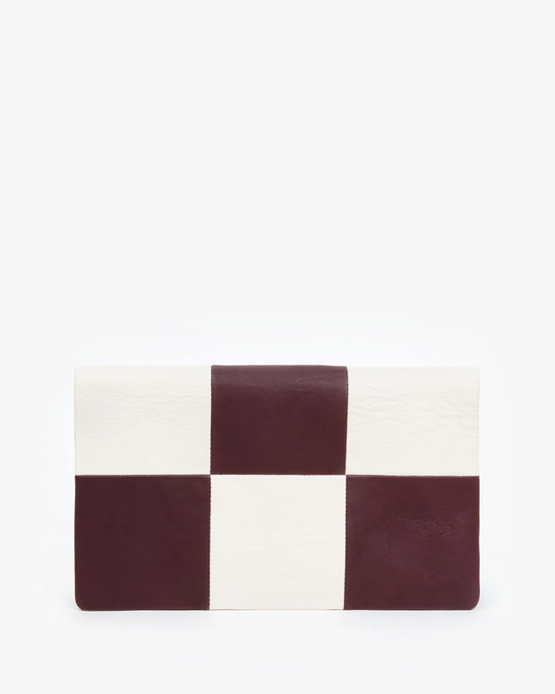 Clare V. Suede/Nappa Flat Clutch With Tabs - Patchwork