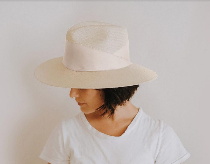 Freya - Gardenia Straw Hat in Natural/Bone