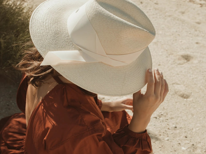 Freya - Gardenia Straw Hat in Natural/Bone