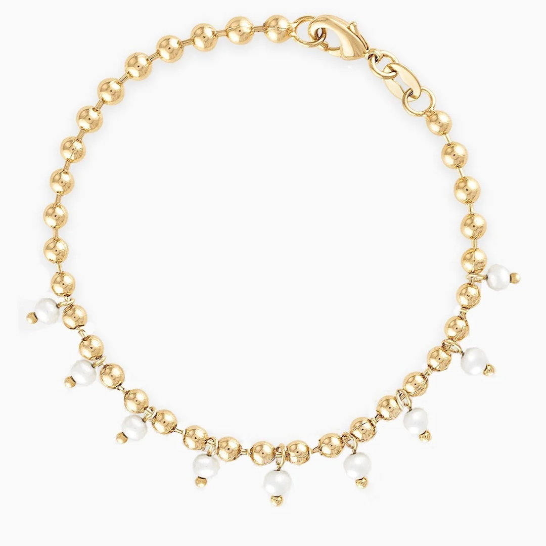 Alexa Leigh - Gypsie Pearl Bracelet in Gold (7.5)