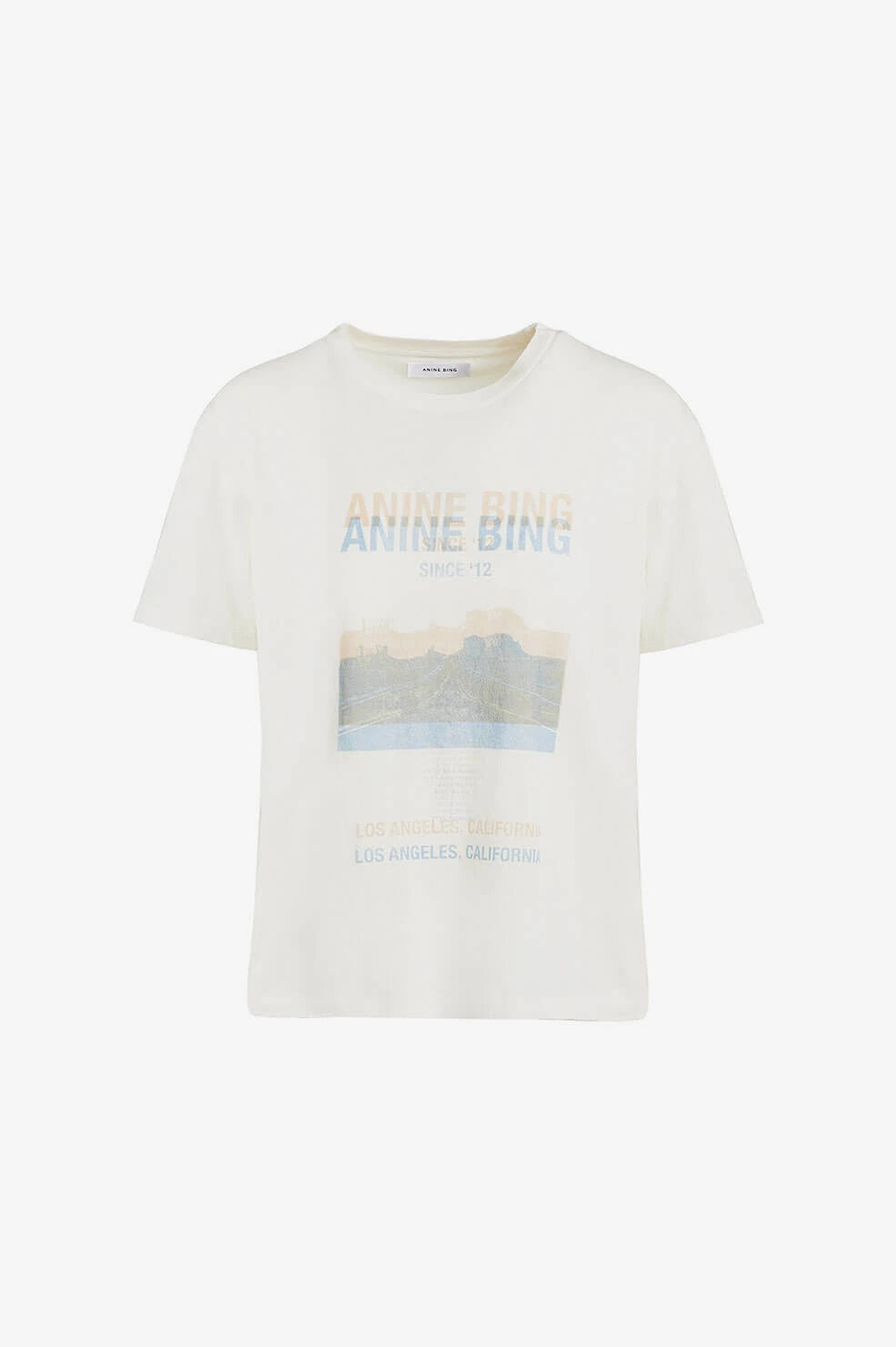 Anine Bing Harper Tee Desert Road in White Blond Genius