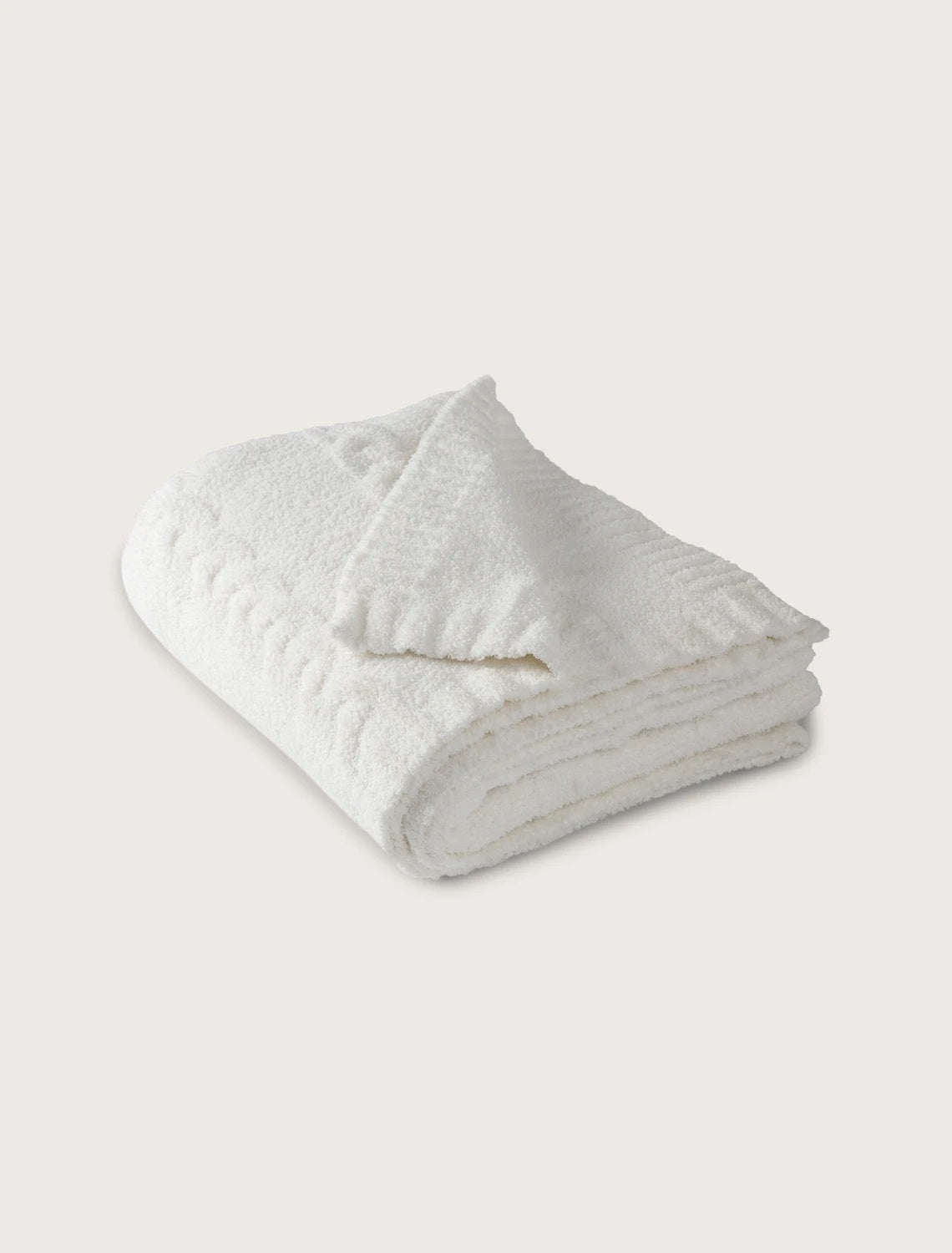 New BAREFOOT DREAMS the CozyChic outlet Heathered Cable Blanket Throw in Oyster $125.00