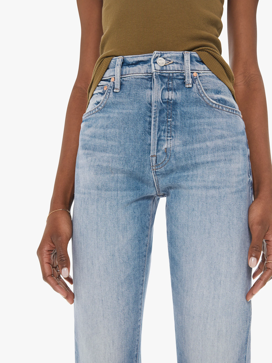 Mother Denim - High Waisted Hiker Hover In Free & Wild