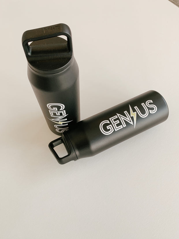 Blond Genius - Lightning Bolt Water Bottle in Black