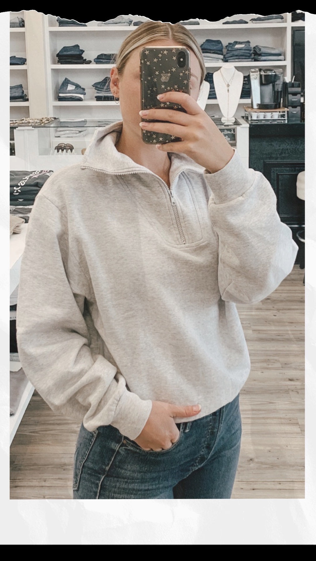 Anine Bing Jalen Sweatshirt in Heather Grey Blond Genius