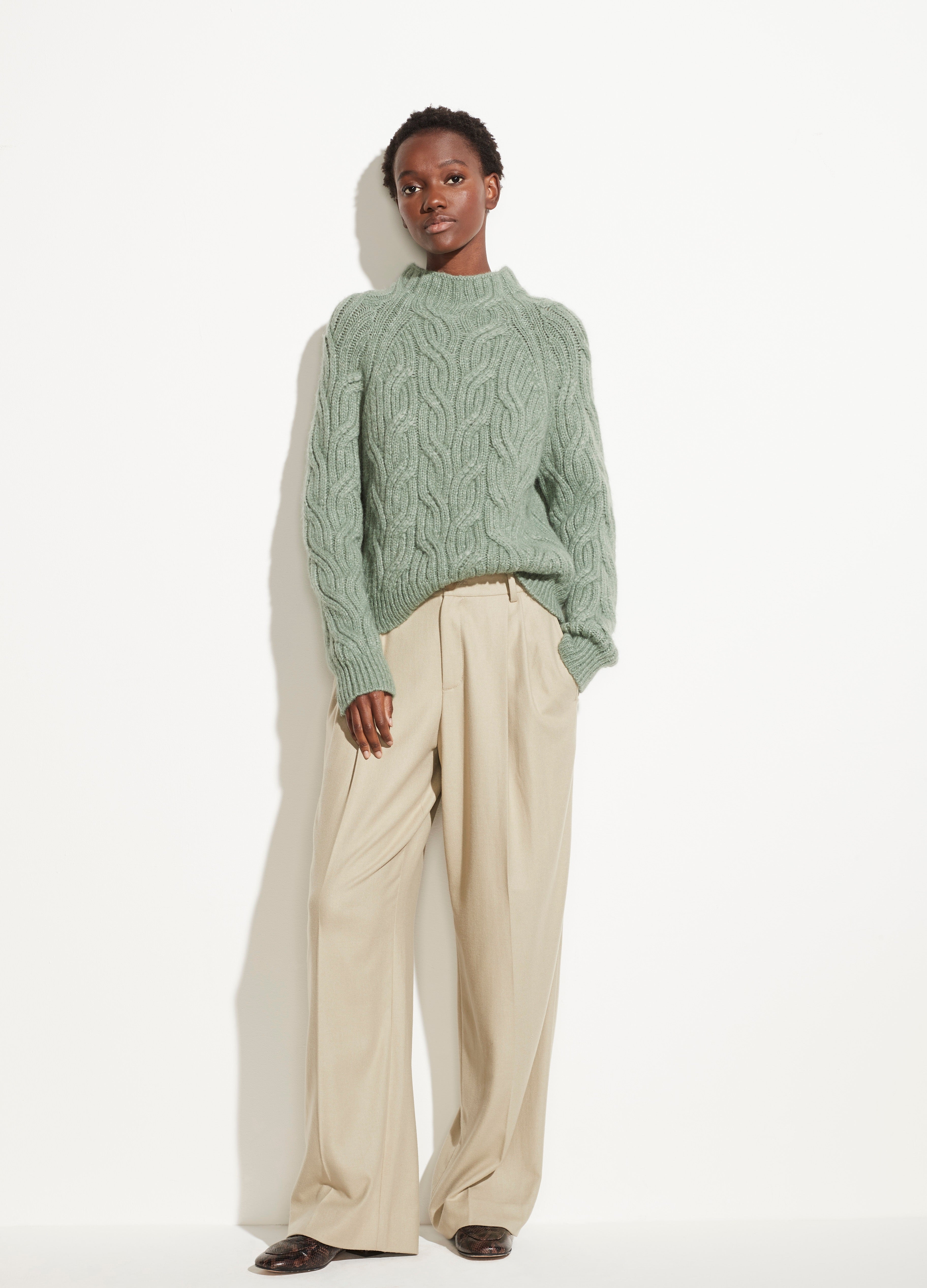 Vince - Twisted Chain Turtleneck Sweater in Jadeite