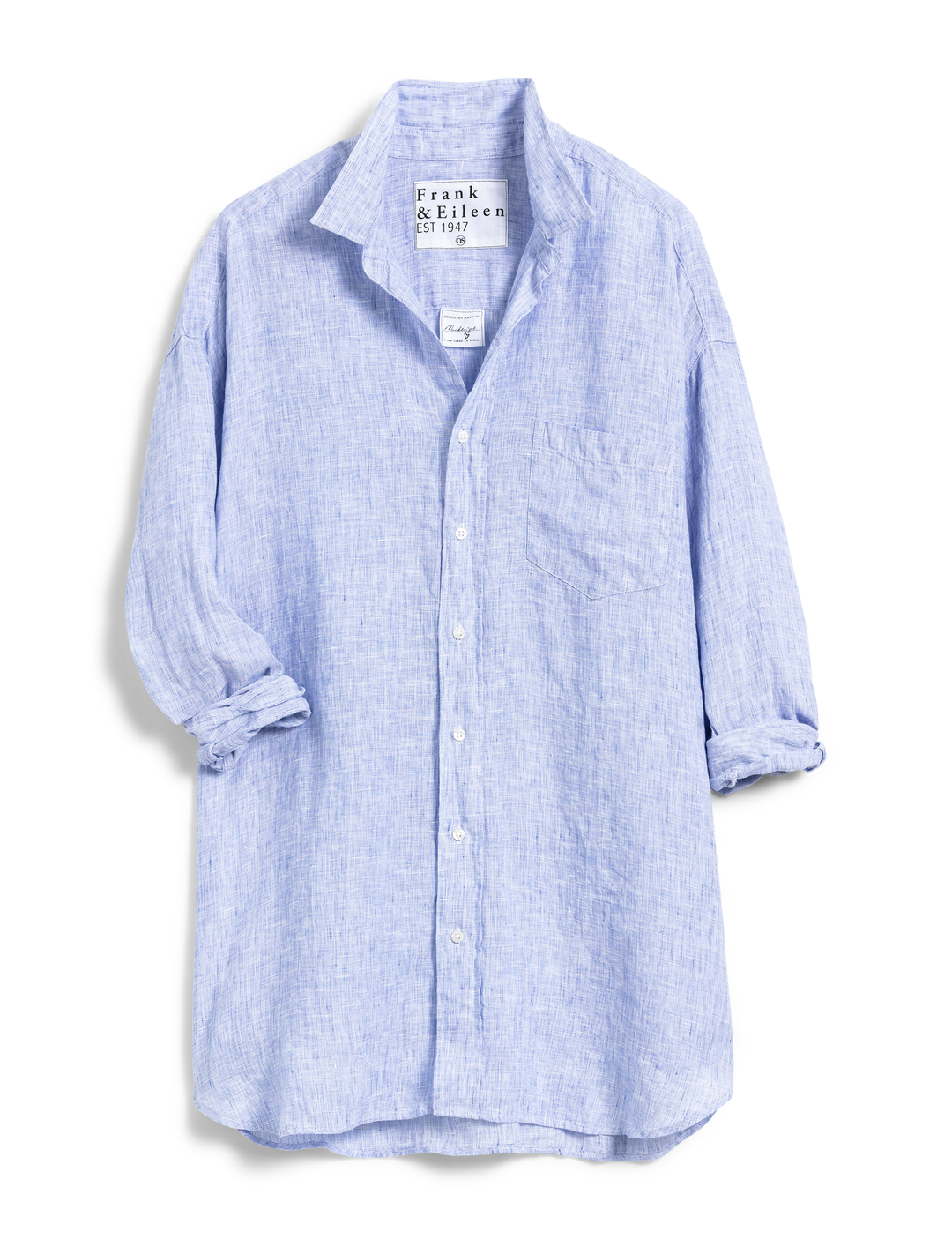 Frank & Eileen Eileen Woven Button Up in Blue End on End