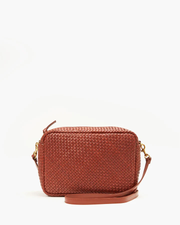 Clare V. Marisol Woven Leather Crossbody Bag in Toffee Diagonal Woven