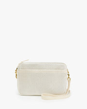 Clare V. Le Zip Sac with Front Pocket Perf Bag - Cream