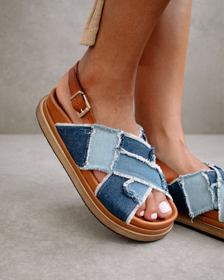 Alohas Marshmallow in Patchwork Denim Blue