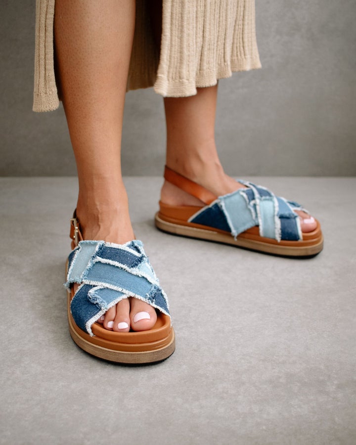 Alohas Marshmallow in Patchwork Denim Blue