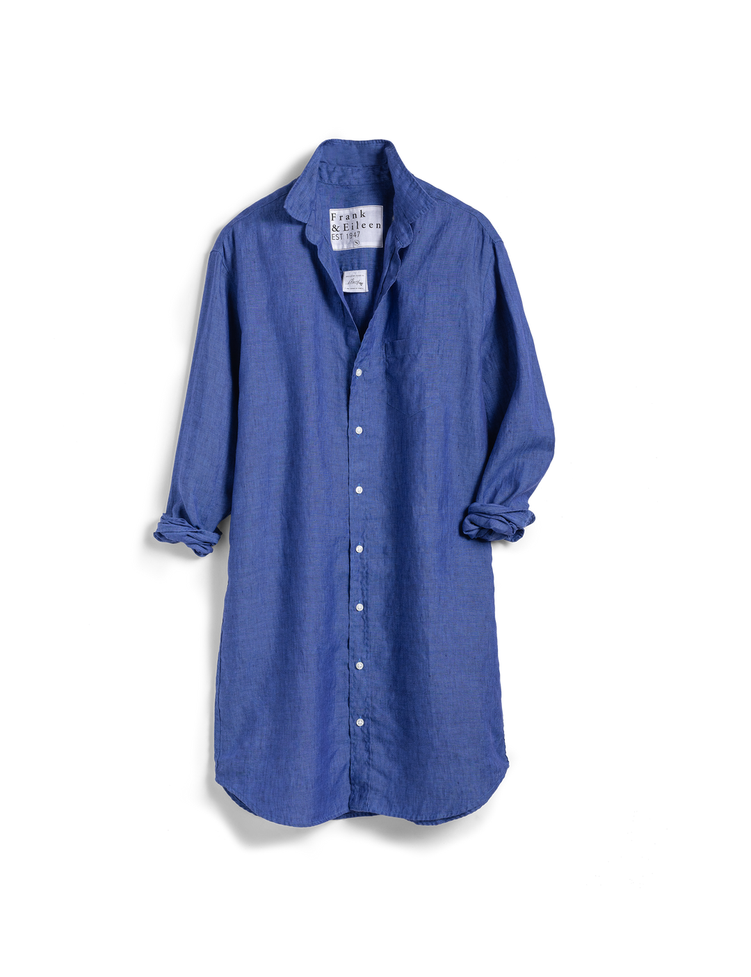 Frank & Eileen - Mary Woven Button Up Dress in Indigo Blue Linen