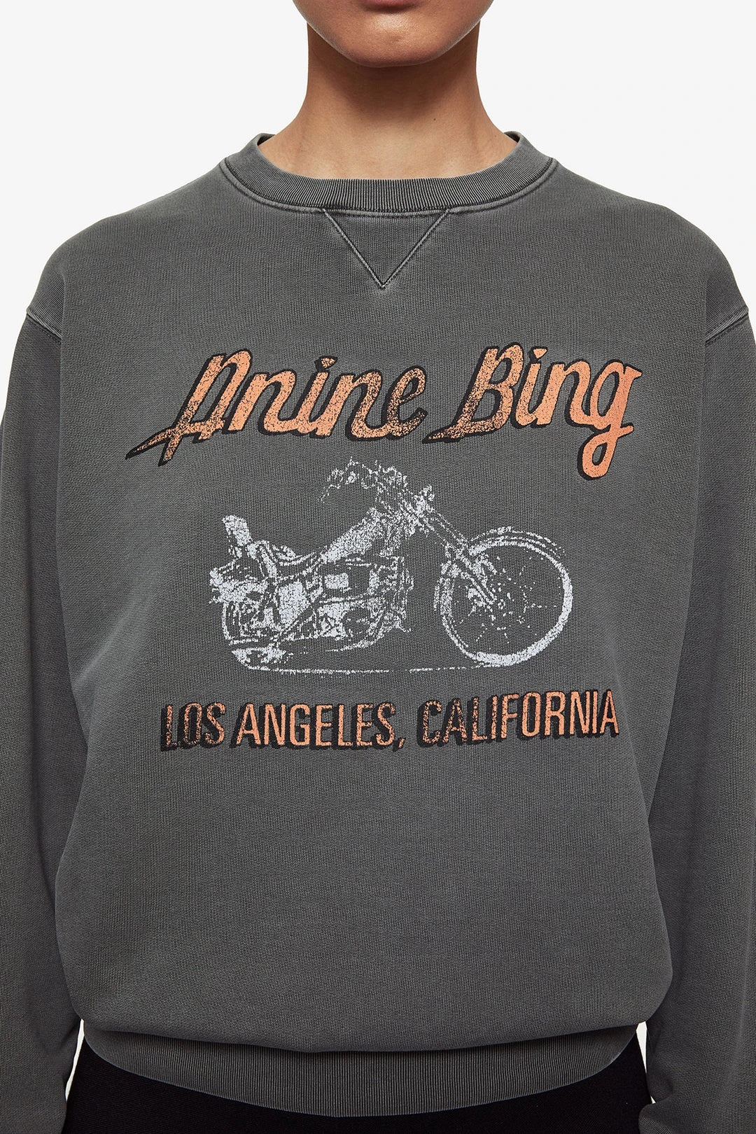 Anine Bing Ramona Sweatshirt Motorcycle in Black