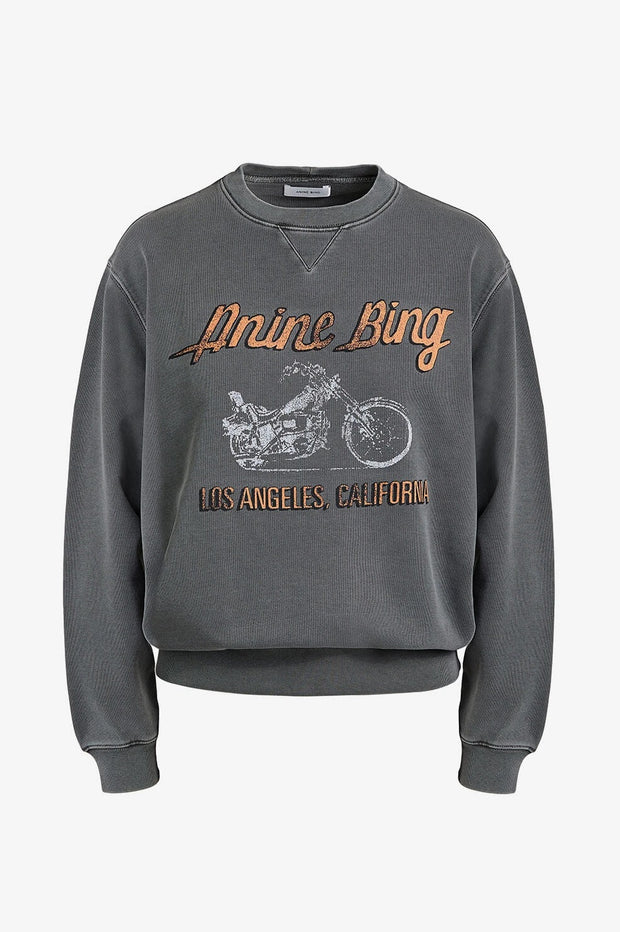 Anine Bing - Ramona Sweatshirt Motorcycle in Black | Blond Genius