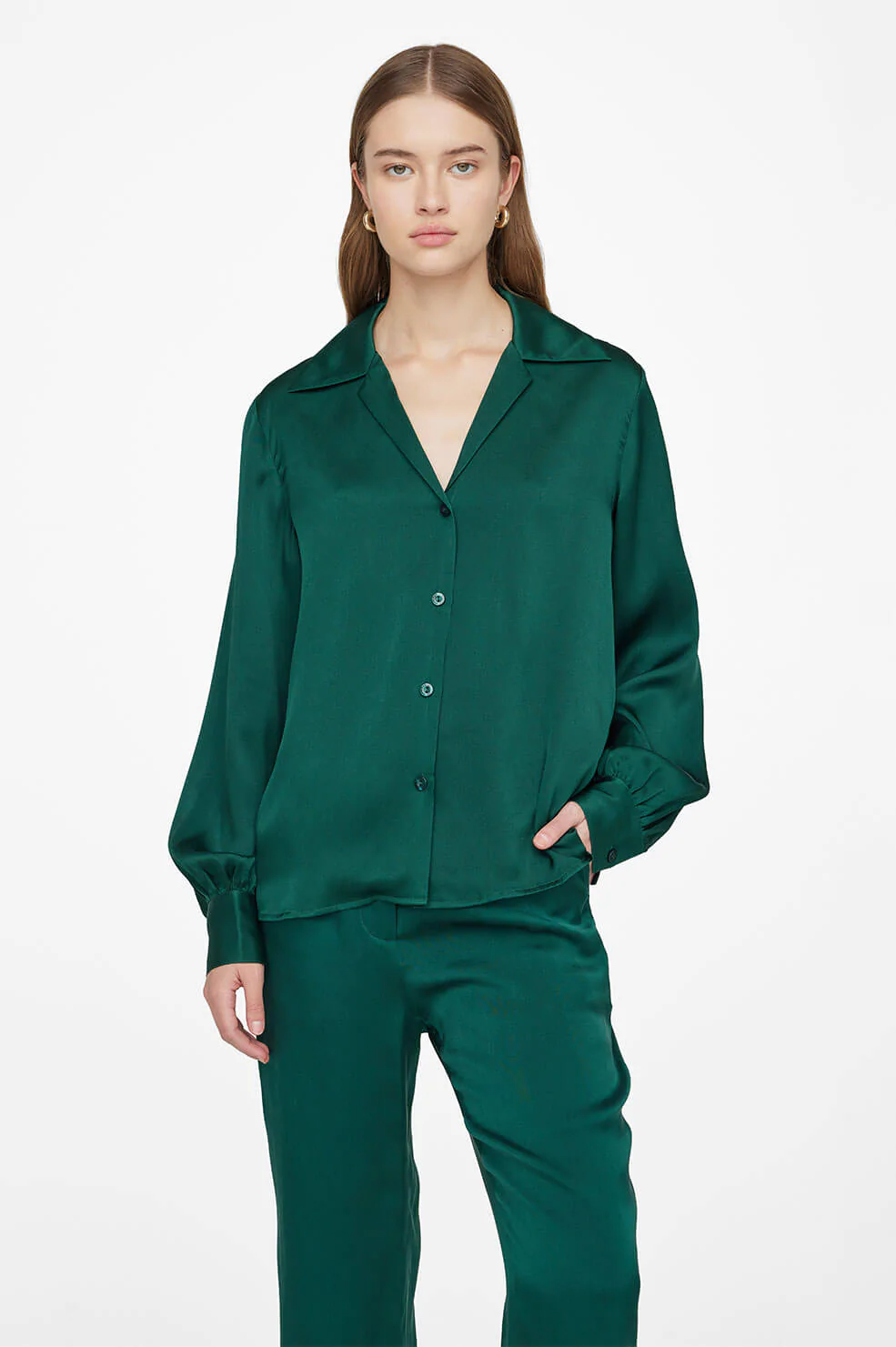 Anine Bing - Mylah Shirt in Emerald Green