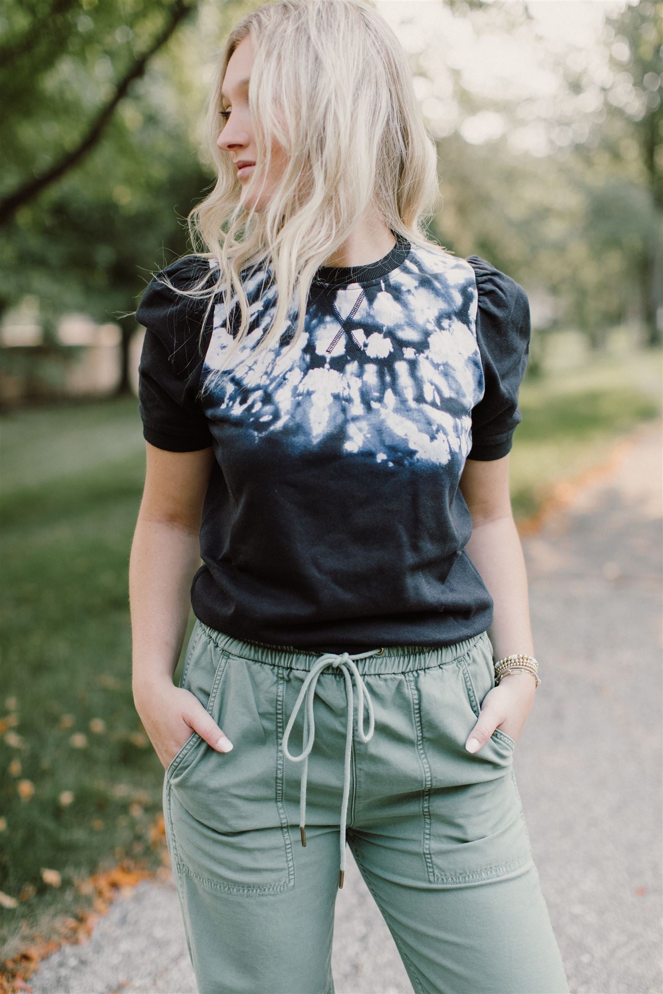 Cami NYC Navaeh Sweatshirt in Dark Tie Dye Blond Genius