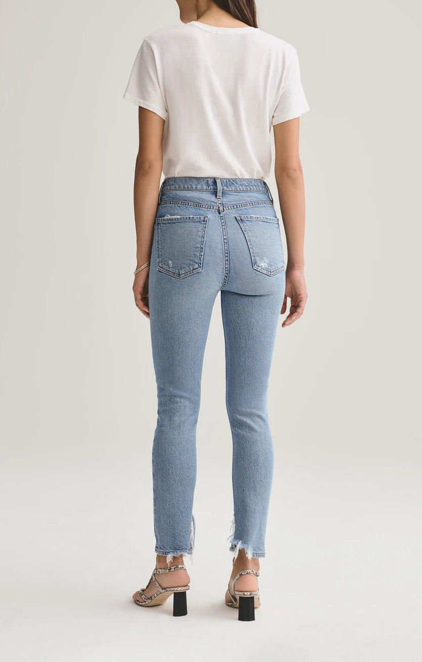 AGOLDE Nico High Rise Slim Fit Jeans in Headlines