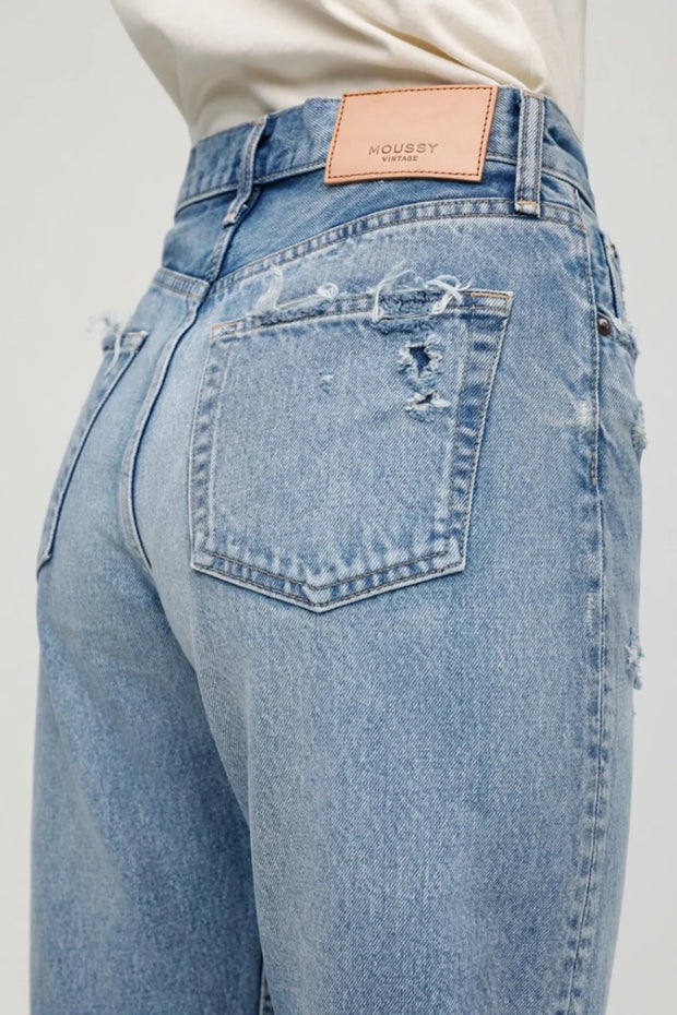 Moussy Denim - MV Odessa Wide Straight in BLU 110 | Blond Genius