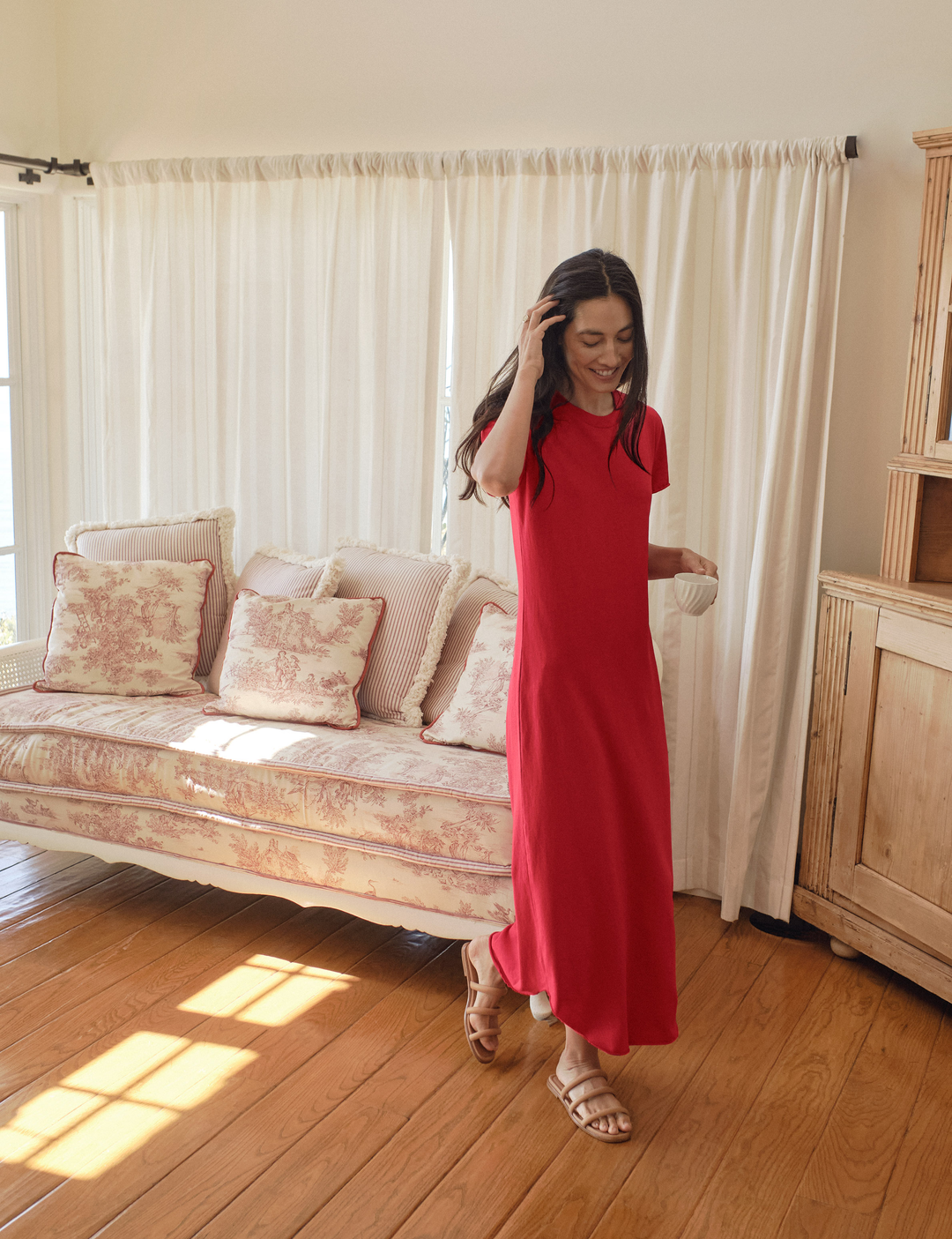 Frank & Eileen - Harper Perfect Tee Dress in Double Decker Red